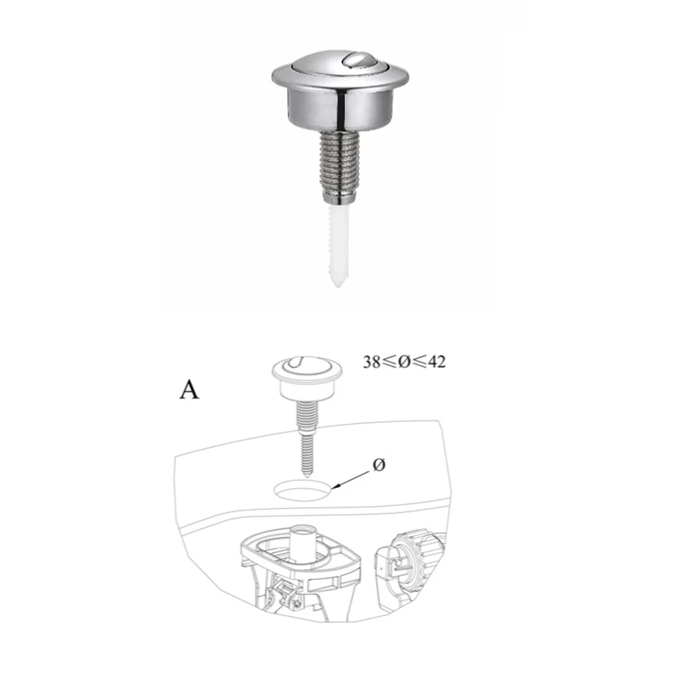 Suit for 38-42mm Toilet Tank Round Stem Button ABS Single Flush Water Saving Toilet Button For Home Bathroom Hotel Public Places 6