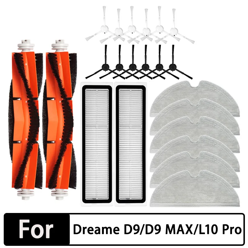 Robot Vacuum Cleaner Dreame Bot D9 MAX Accessories Hepa Filter Main Brush Mop cloth Replacement Spare Parts replacement kit accessories robot vacuum cleaner accessories