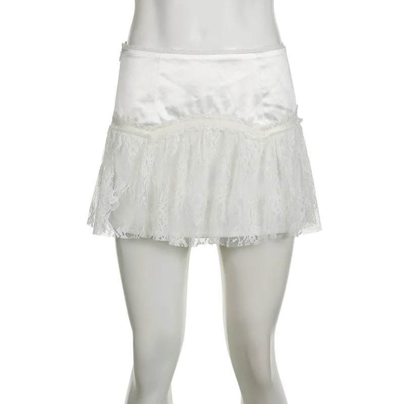 French Ballet Style Sexy Lace Mesh Patchwork Skirt Hottie Street A-line Skirt Fairy Dress Women Clothing Summer Woman Clothing