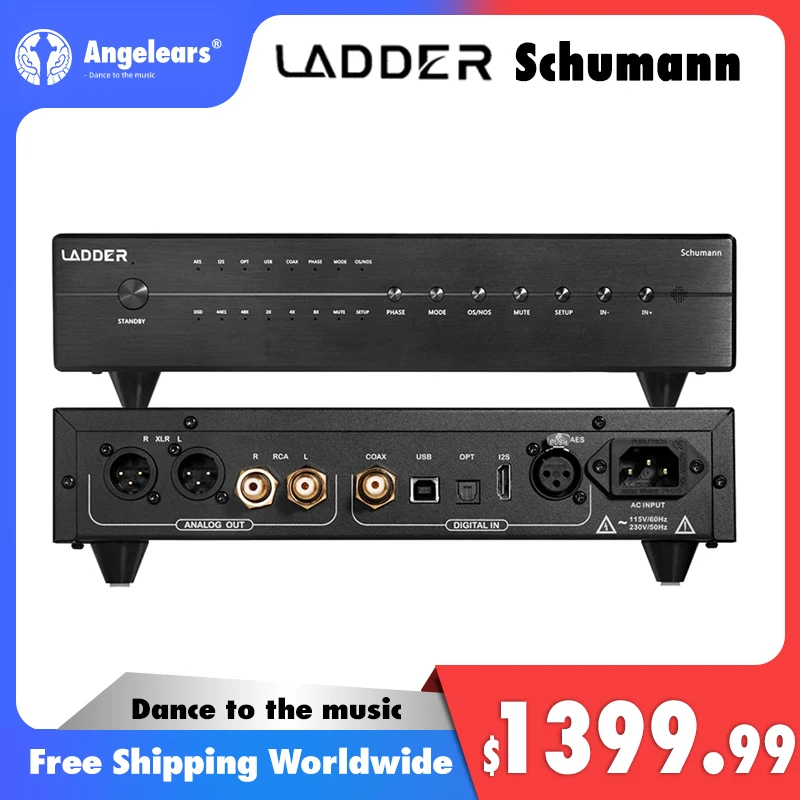 

LADDER Schumann DAC HIFI USB DSP Coaxial OPT AES Resolution Audio Decoder