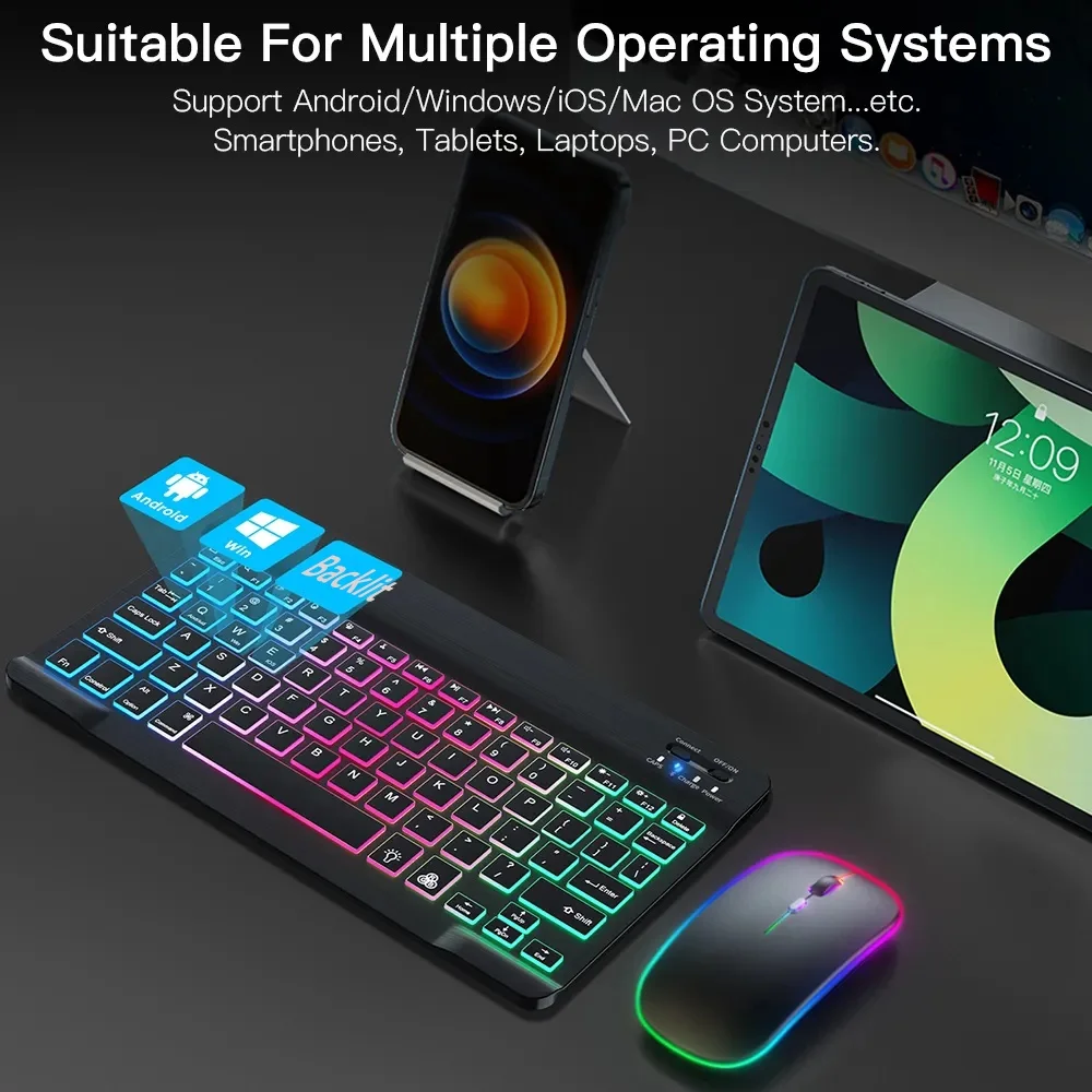Keyboard Backlit Wireless Bluetooth