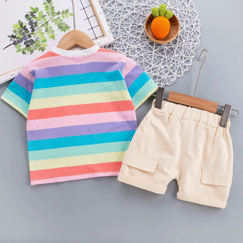 Conjunto de ropa de verano de algodón para niños y niñas de a
