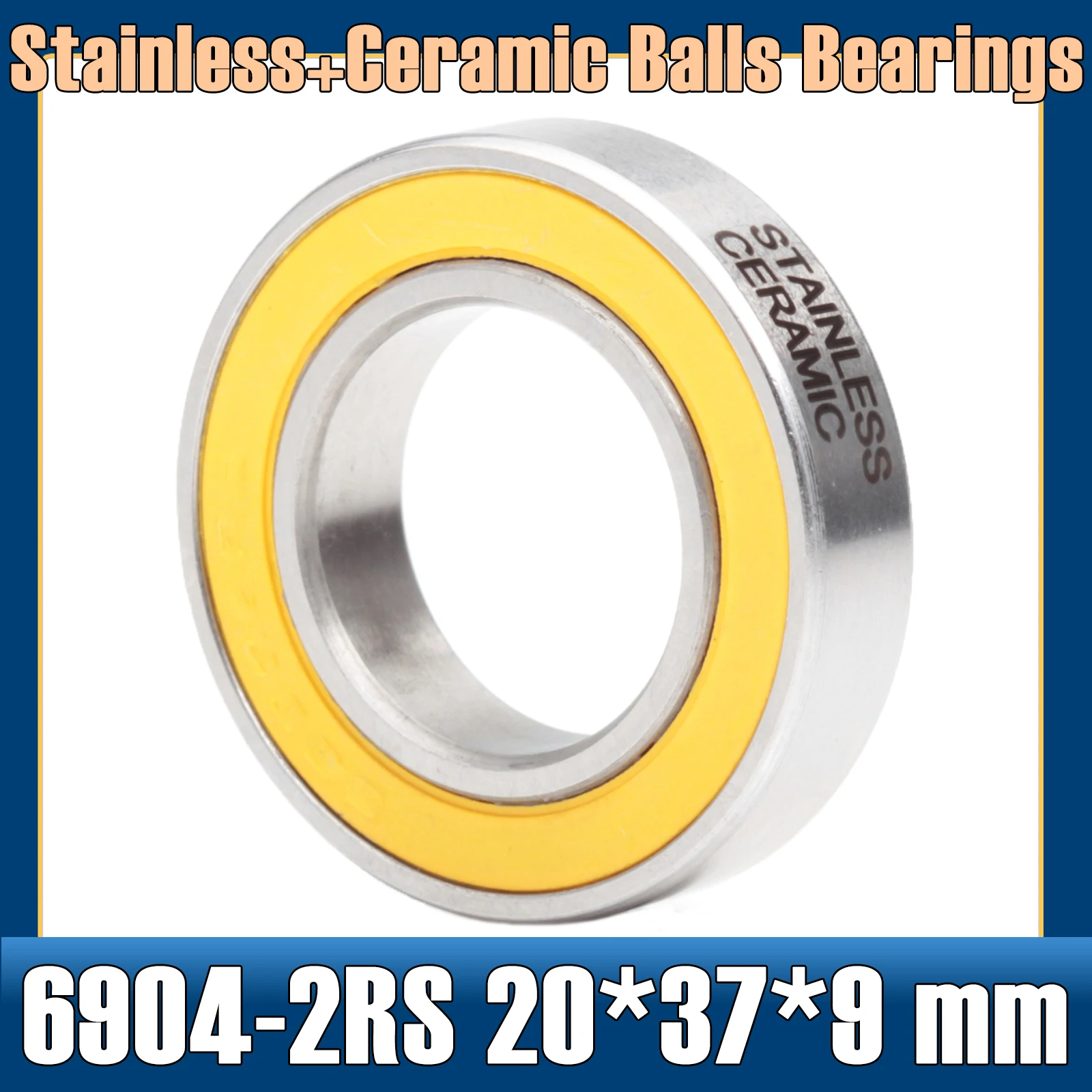 6802 2rs stainless bearing 15 24 5 mm 1 pc abec 5 6802 rs bicycle hub front rear hubs wheel 15 24 5 ceramic balls bearings 6904-2RS Stainless Bearing 20*37*9 mm ( 1 PC ) ABEC-5 6904 RS Bicycle Hub Front Rear Hubs Wheel 20 37 9 Ceramic Balls Bearings