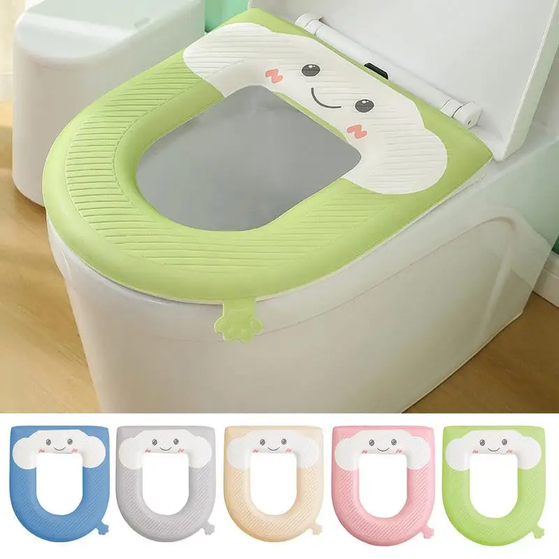 

Universal Cute Toilet Seat Cover Soft WC Paste Toilet Sticky Seat Pad Washable Bathroom Warmer Seat Lid Cover Pad Cushion