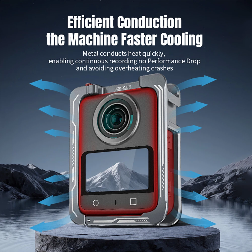 For DJI OSMO 360 Action Camera Full Protective Frame Case with Cold Shoe Quick Release Metal Rabbit Cage Case Camera Accessories