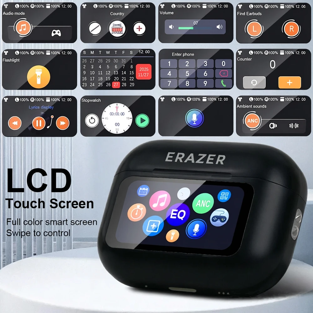 ERAZER Airs Pro Wireless Bluetooth Earphones with Touch Controls and ANC Noise Cancellation