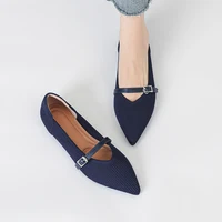 Women's flat shoes with pointed soft knitted sole breathable and comfortable shoes Spring and Autumn 2024 new model - Image 2