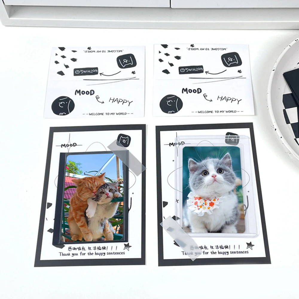 10pcs Letter Card Header Separate Packaging Bag Card Display Sealing Sticker Packaging Set Photo Protector Simple INS 2