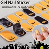 2024 Halloween Semi-cured UV Gel Nail Stickers Pumpkin Skull Full Cover Gel For UV Lamp Gel Nail Strips Press On Nail Decal 1