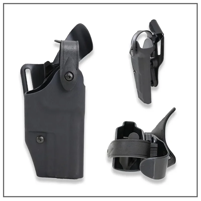 Fondina Corta per Pistola Destra Stile Combattimento con Passanti per Accessori, Fondina in Pelle per Fucile ad Aria Compressa da Caccia - immagine 4