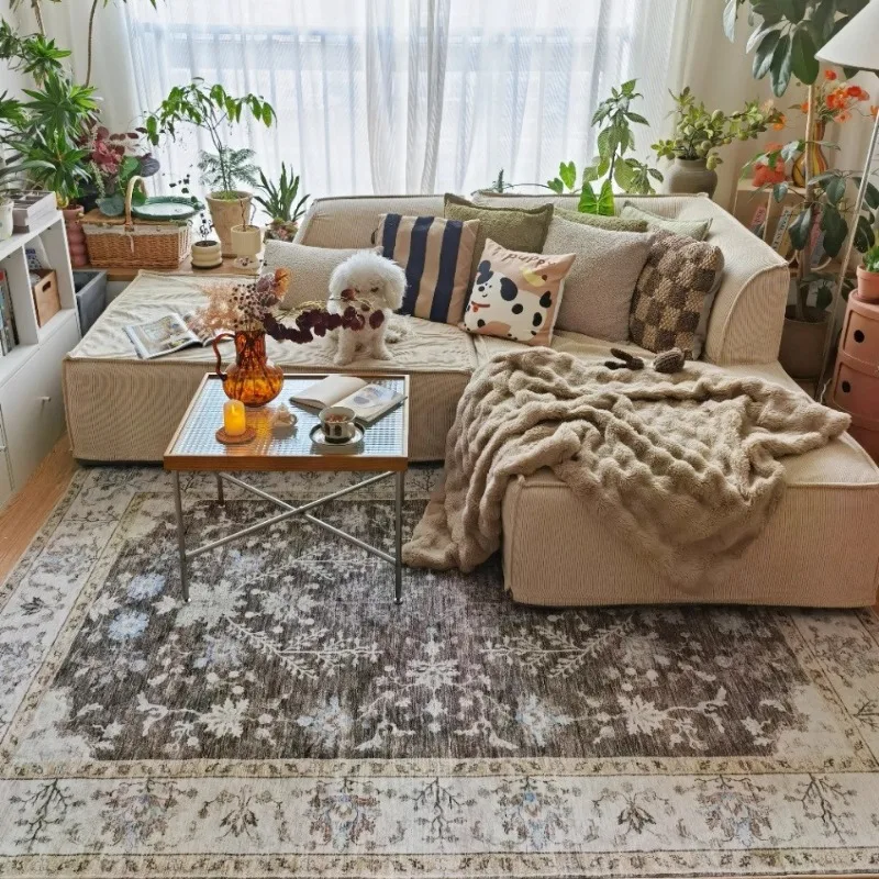 Bohemian Living Room Carpet European Retro Pattern Bedroom Rugs Machine Washable Foldable Non-slip Coffee Table Mats Ковер Tapis