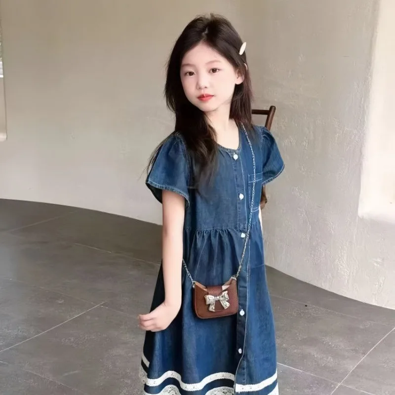Soft Denim Princess Skirt Casual Clothes Girl From 10 To 12 Years