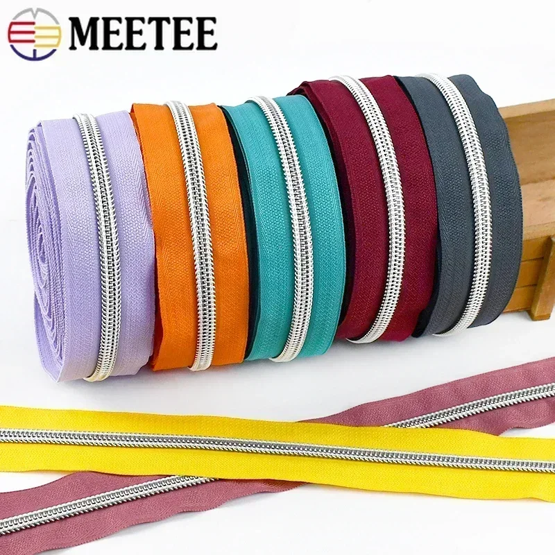Nylon Zippers Silver Teeth Roll for Sewing and DIY Tailoring Accessories