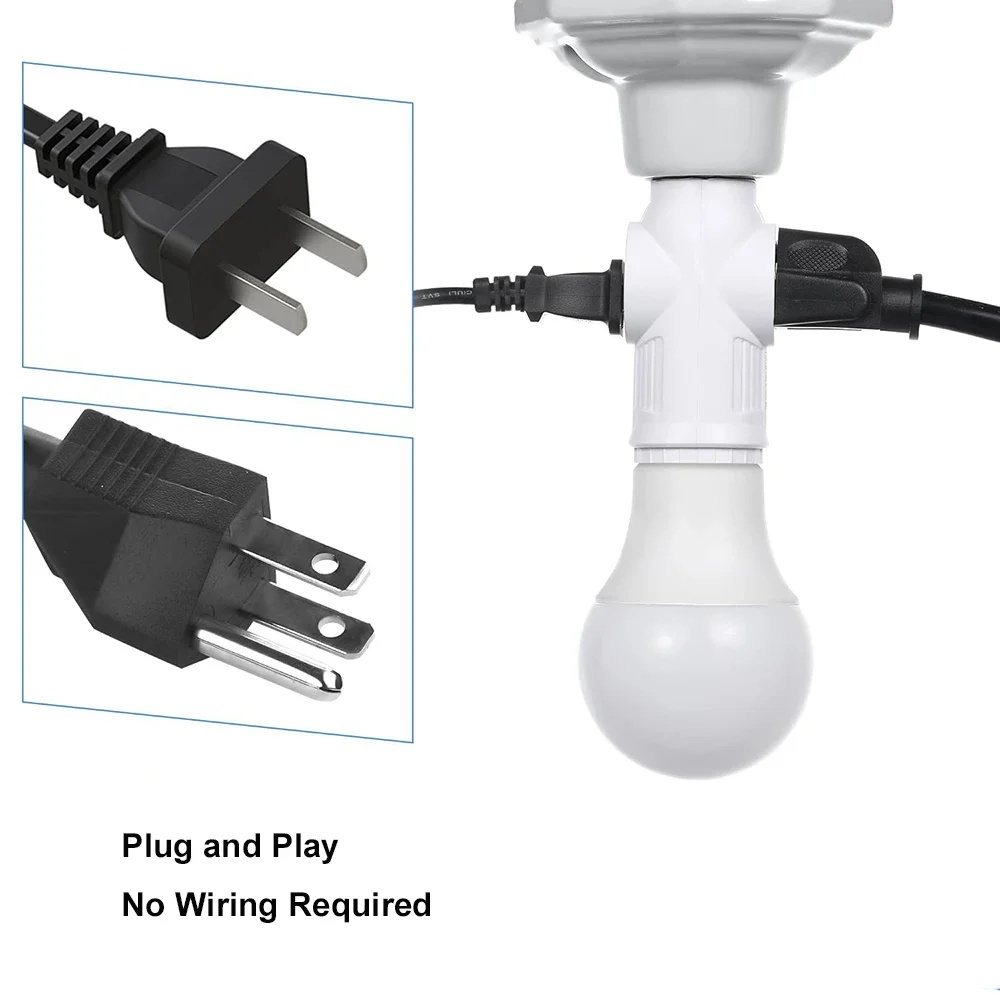 Lamp Socket Adapter E26 E27 LED Bulb Base to US Plug