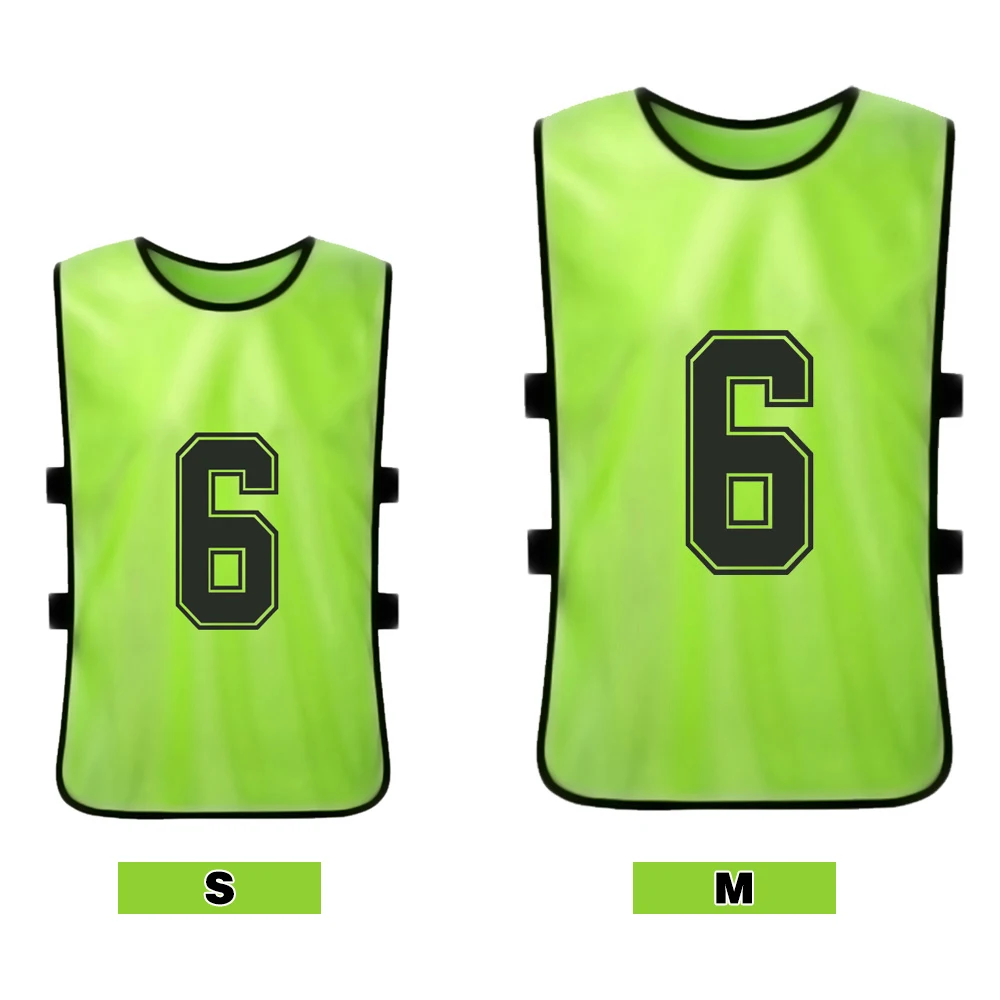 Kids sports suit Men sports suit 12 PCS Adults Children Soccer Pinnies Quick Drying Football Team Jerseys Sports Team Training Numbered Bibs Practice Sports Vest