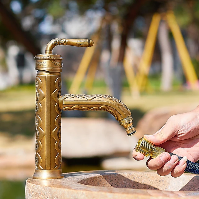 Grifo de cascada para lavabo, grifería de montaje en cubierta de agua  caliente/fría, latón creativo, un solo orificio, manija única - AliExpress