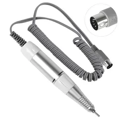 Electric Nail Drill Pen with 5-Pin Plug for Manicure and Pedicure (Silver white)