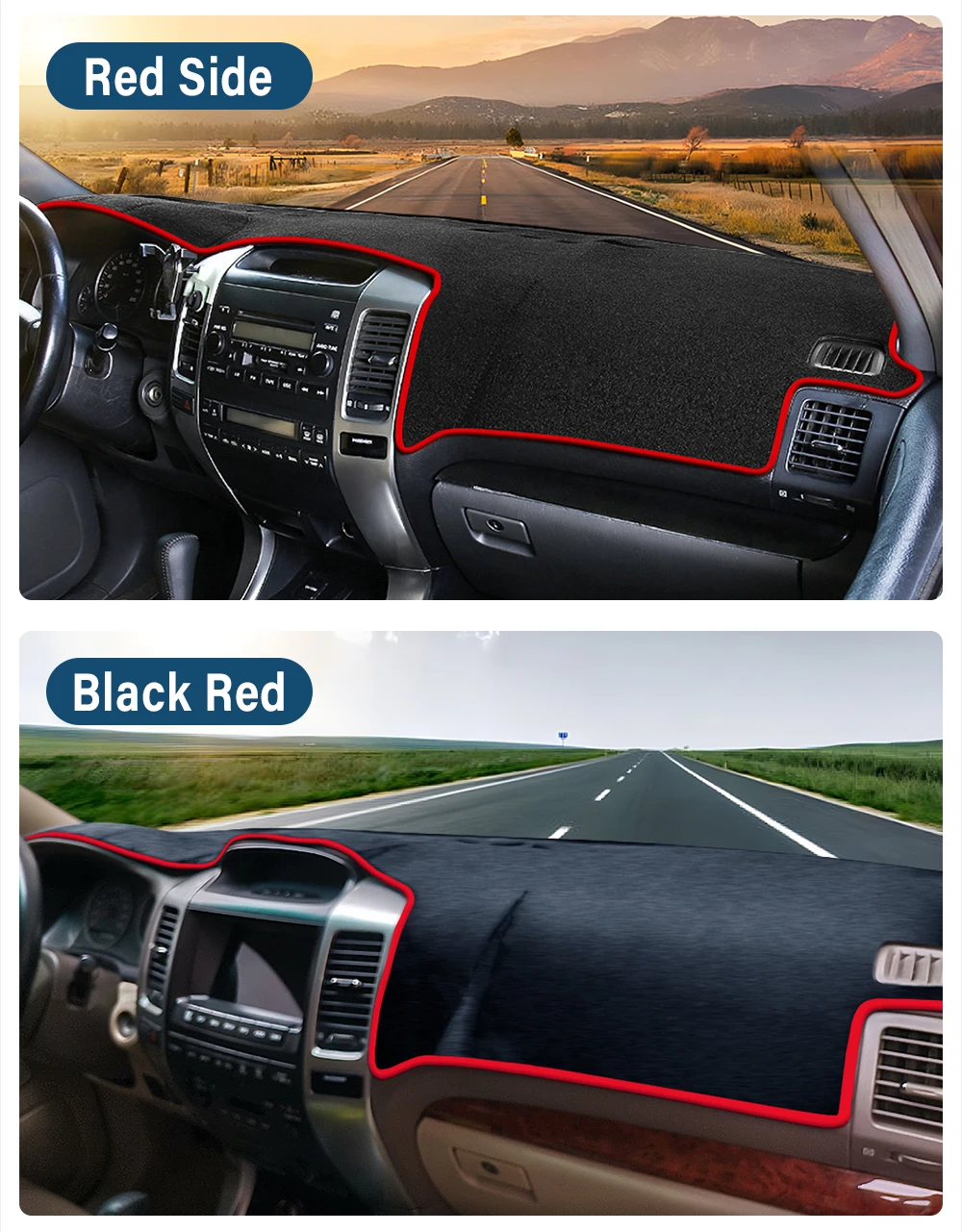 Für Toyota Land Cruiser Prado 120 J120 2003-2006 2007 2008 2009 Auto Dashboard Abdeckung Vermeiden Licht Pad Anti-UV Teppiche Nicht-Slip Matte – Detail 19