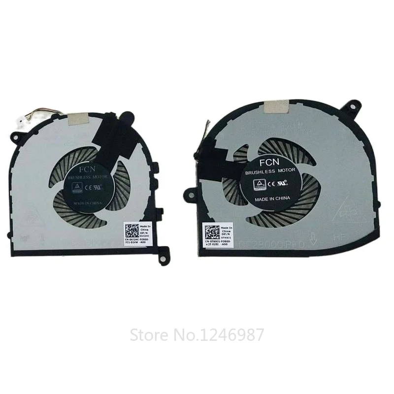 

New Laptop CPU GPU Cooler Fan for Dell Precision 5530 M5530 XPS 15 9570 0MV340 XPS15 7590 008YY9 0TK9J1 08YY9 TK9J1 Cooling Pads