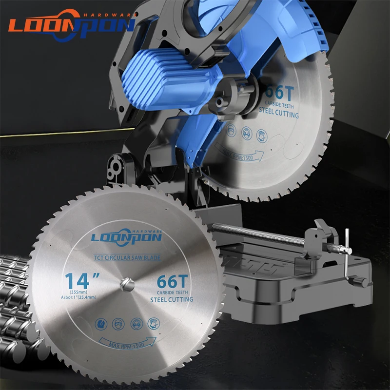 Loonpon Metal Cutting Blade Carbide Circular Saw Blade For Steel Iron Aluminum Metal 185/254/355mm Cutting Disc Blade Blades