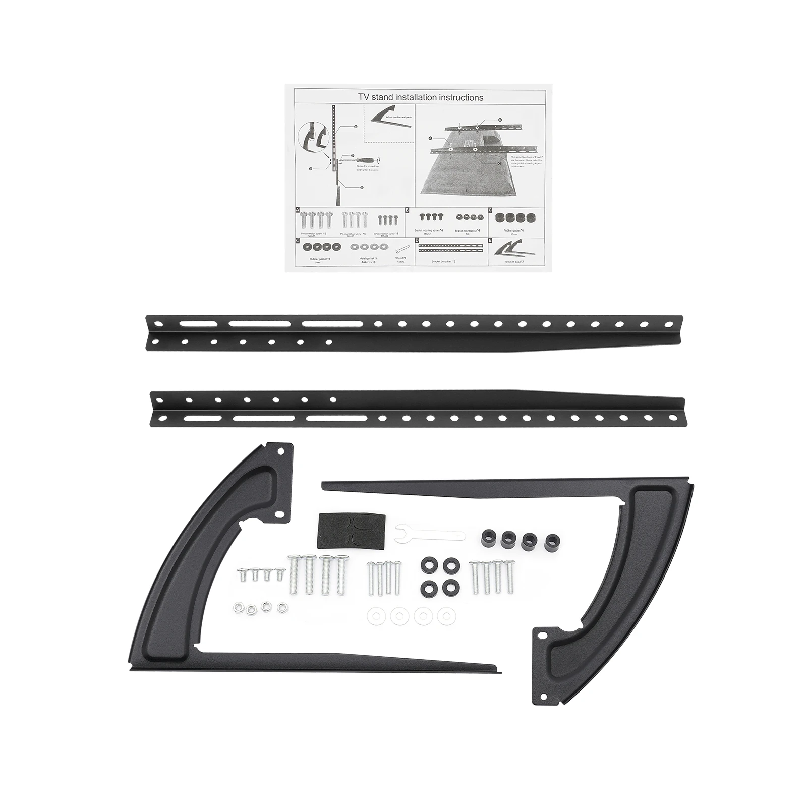 Universeller Tisch-TV-Ständer, maximale Belastung 35 kg, höhenverstellbarer Sockel mit bohrfreier Montage für 32-70 Zoll LCD-Fernseher – Detail 22