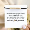Trendy Design “Remember Who The Luck You Are” Motivational Tube Bracelet for Best Friend Gift Popular Adjustable Bradied Jewelry 5
