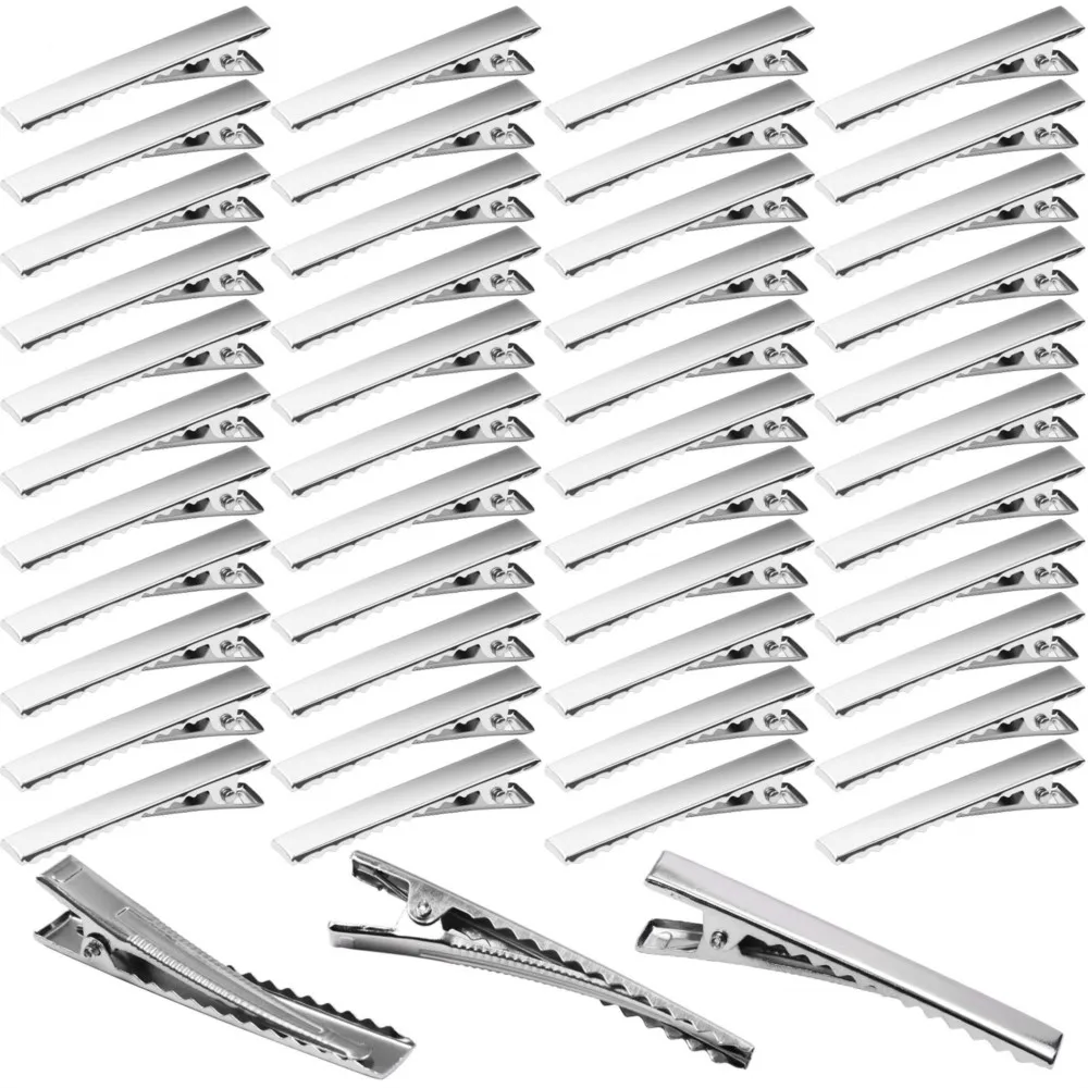 50Pcs Alligator Haar Clips Entenschnabel Haar Zubehör Blank Einstellung Basis DIY Frauen Haarnadeln Haarspange Ornament Haar Styling Werkzeug