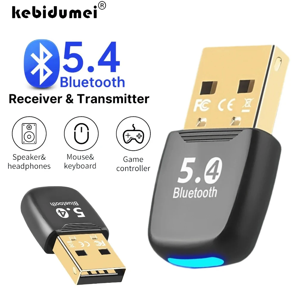블루투스 5.4 USB 어댑터 PC용 블루투스 어댑터 동글 무선 마우스 키보드 ..
