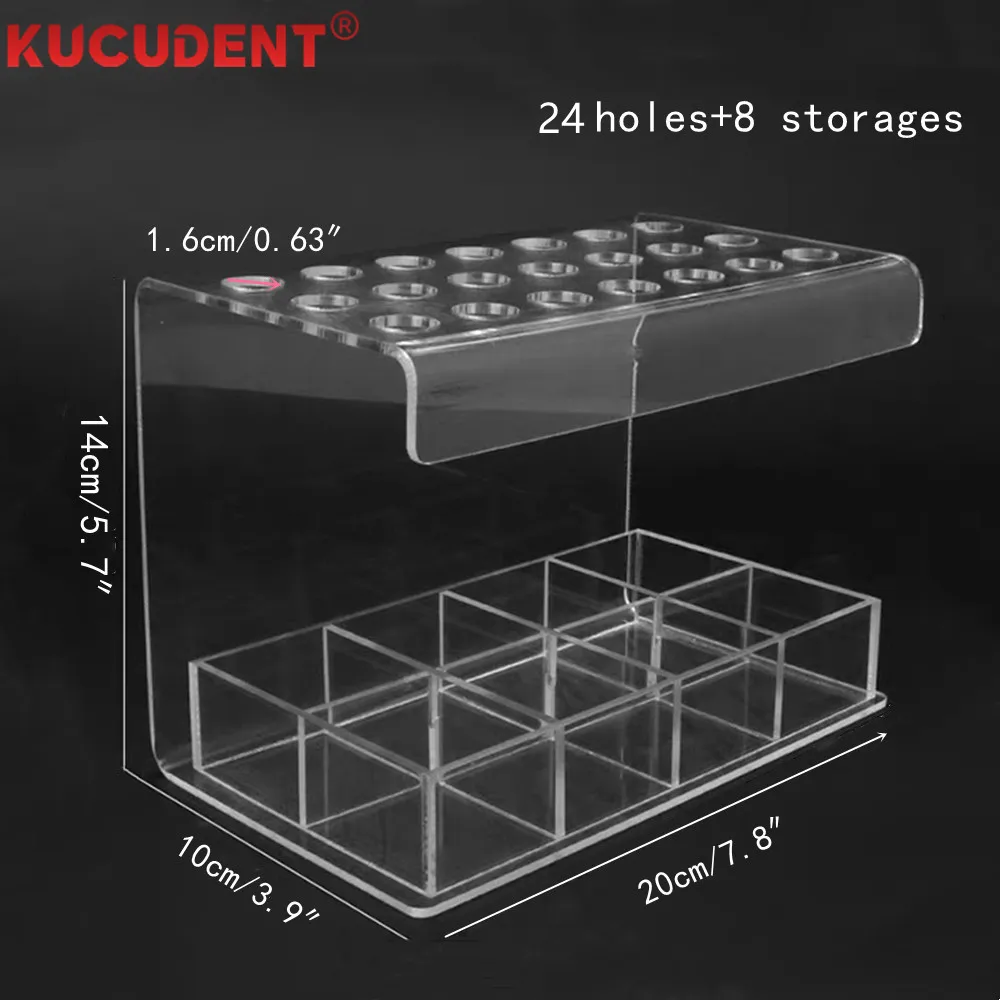 Organizador Dental de Acrílico, Caja de Almacenamiento para Jeringas de Resina Compuesta, Dispensador Transparente para 