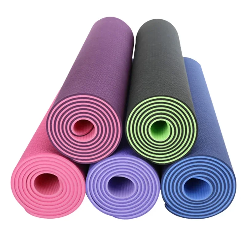 Yoga Mat Pilates Fitness Mat 8mm Thicknes Non Slip Yoga Cushion Travel Fitness Exercise Pad for Women Home Gym Floor Workout