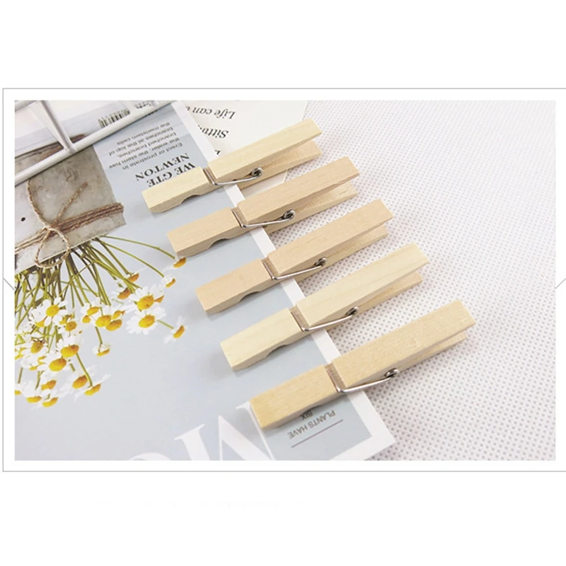 300/500pc 25/35/45mm DIY Wood Crafts Clothespins for Photo Home Decoration Accessories for Storage Clip Hanger