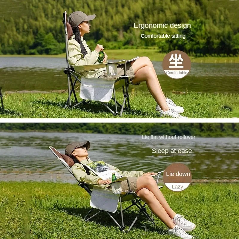 Outdoor Folding Lounge Chair Portable Ultra Light Camping Backrest Fishing Chair Home Lunch Folding Beach