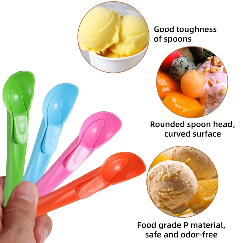 Plastic Thickened Ice Cream Spoon Ice Cream Spoon Dessert Fruit Dig Yogurt Pudding Tableware Specialty Spoons