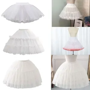 Women Elastic High Waist Ballet Sweet  Tutu Skirt Satin Bowknot Mesh Tulle Fluffy Petticoat Dress Underskirt