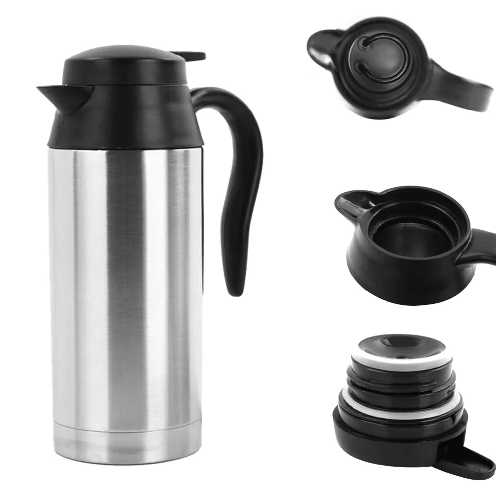 Electric Kettle Car Heater Mug 12 24V Car Electric Heating Cup Kettle Portable Water Heater Bottle Travel Car Truck Kettle For Tea Coffee Drinking 300-750ML