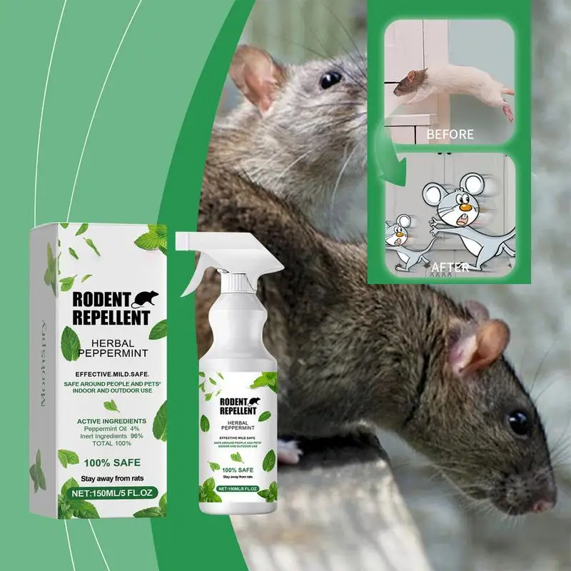 Outdoor Mouse Control Spray 150ml Peppermint Anti Mice Spray Mouse Defense For Indoor And Outdoor Humane Trap Substitute