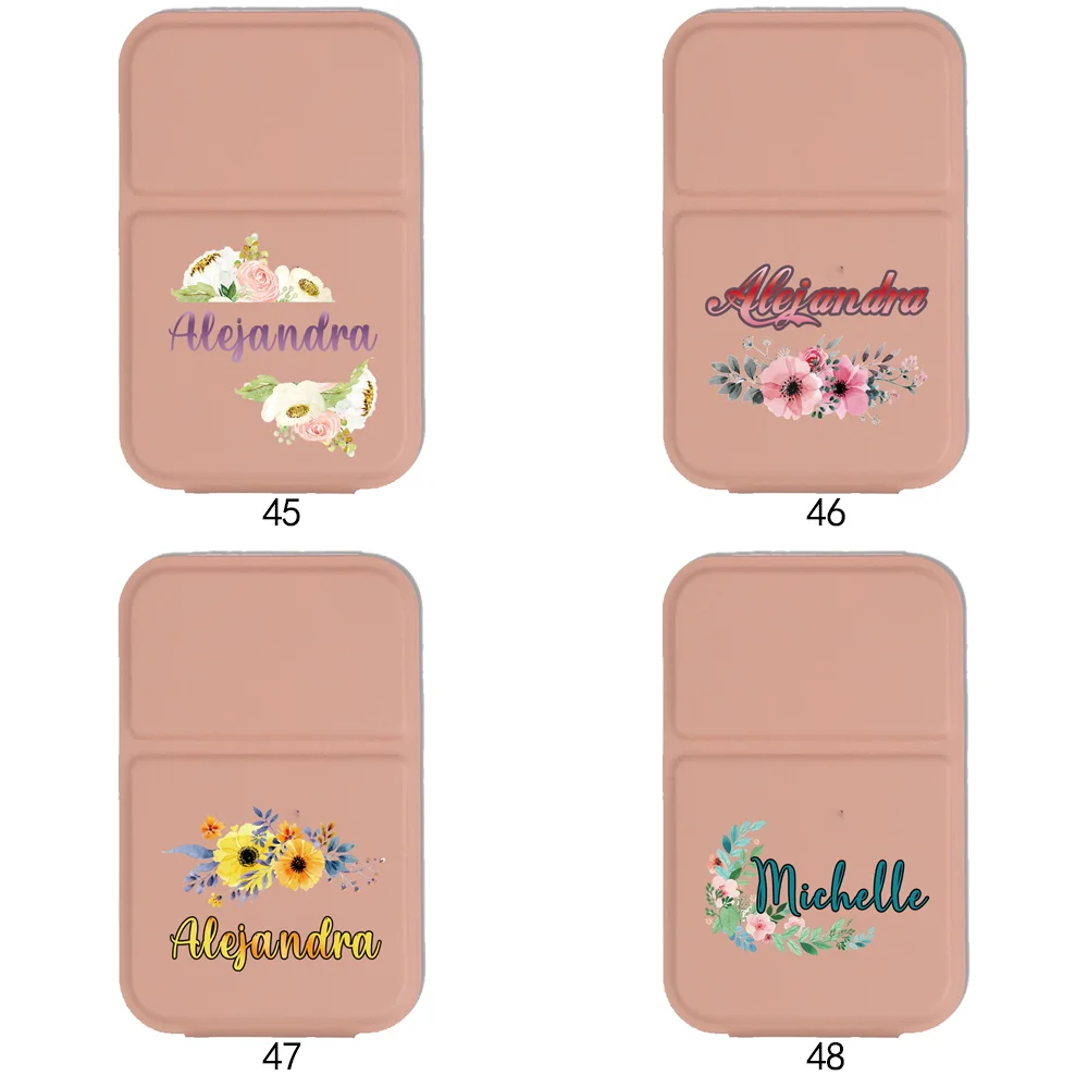 Name Compact Makeup Mirror With PU Leather Cover Hand-Held Cosmetic Tool For Travel Use Folding Travel Beauty Tools