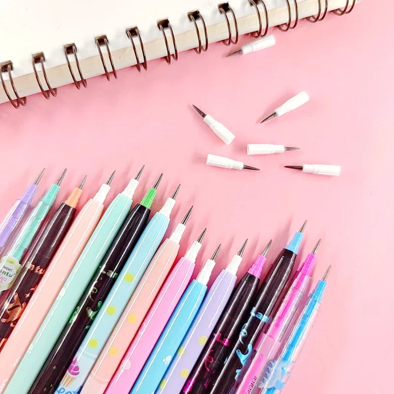4pcs HB Lead Non Sharpening Pencils Kawaii Mechanical Pencils Writing Painting Tools Korean Stationery School Office Supplies 3