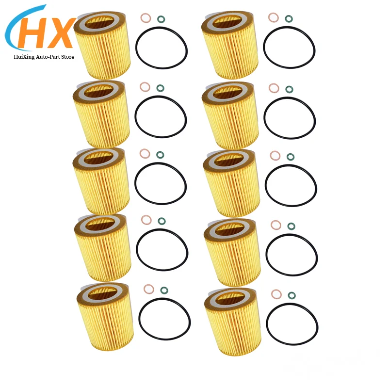 Oil Filter Kit For BMW E60 E82 E88 E90 E92 E93 11427566327 11427541827 11427953129 10PCS car oil filter