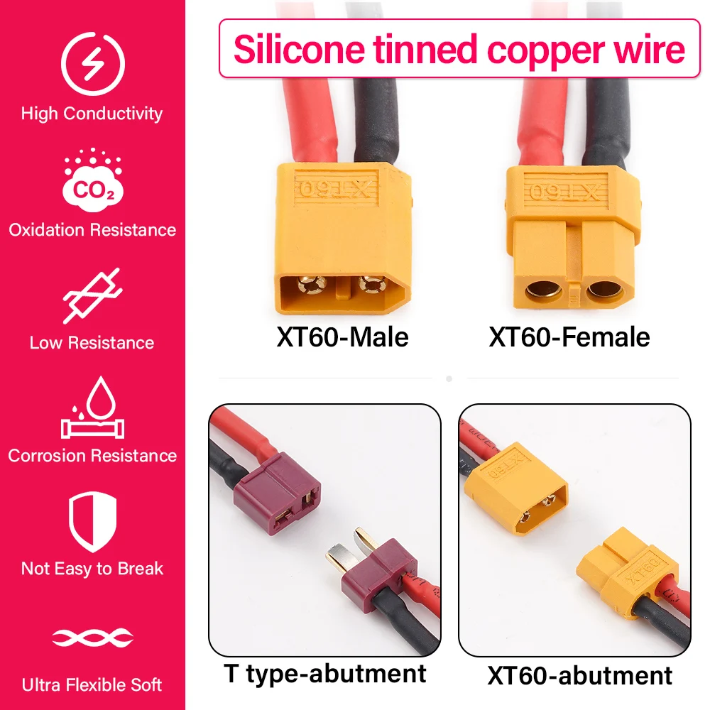 3-Pack T Plug Male To EC3 Female Adapter - No-Solder Connector For RC Drone Car Batteries & Chargers - View #8
