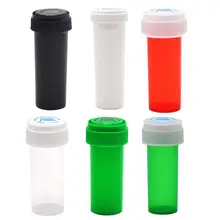 

6 Pieces Plastic Push Down Turn Vial Container Weed Storage Stash Jar Pill Bottle-29Ml