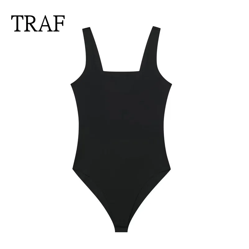 

TRAF 2023 Black Women Jumpsuits Summer Y2k Bodys For Women Clothing Sexy Jumpsuit Solid Color Beach Female Bodysuit Streetwear