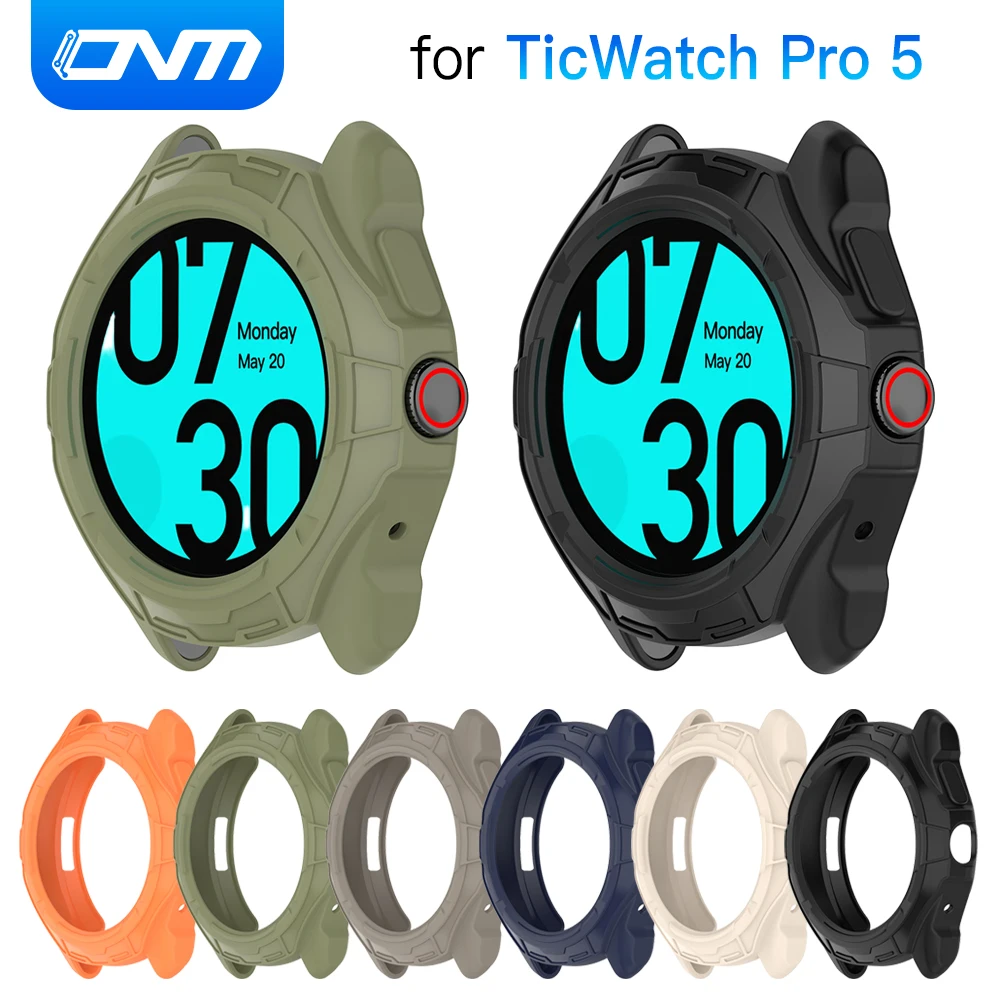 

TPU Protective Cover for TicWatch Pro 5 Soft Silicone Bumper Case Accessories for TicWatch 5 Pro Protector Case Shell