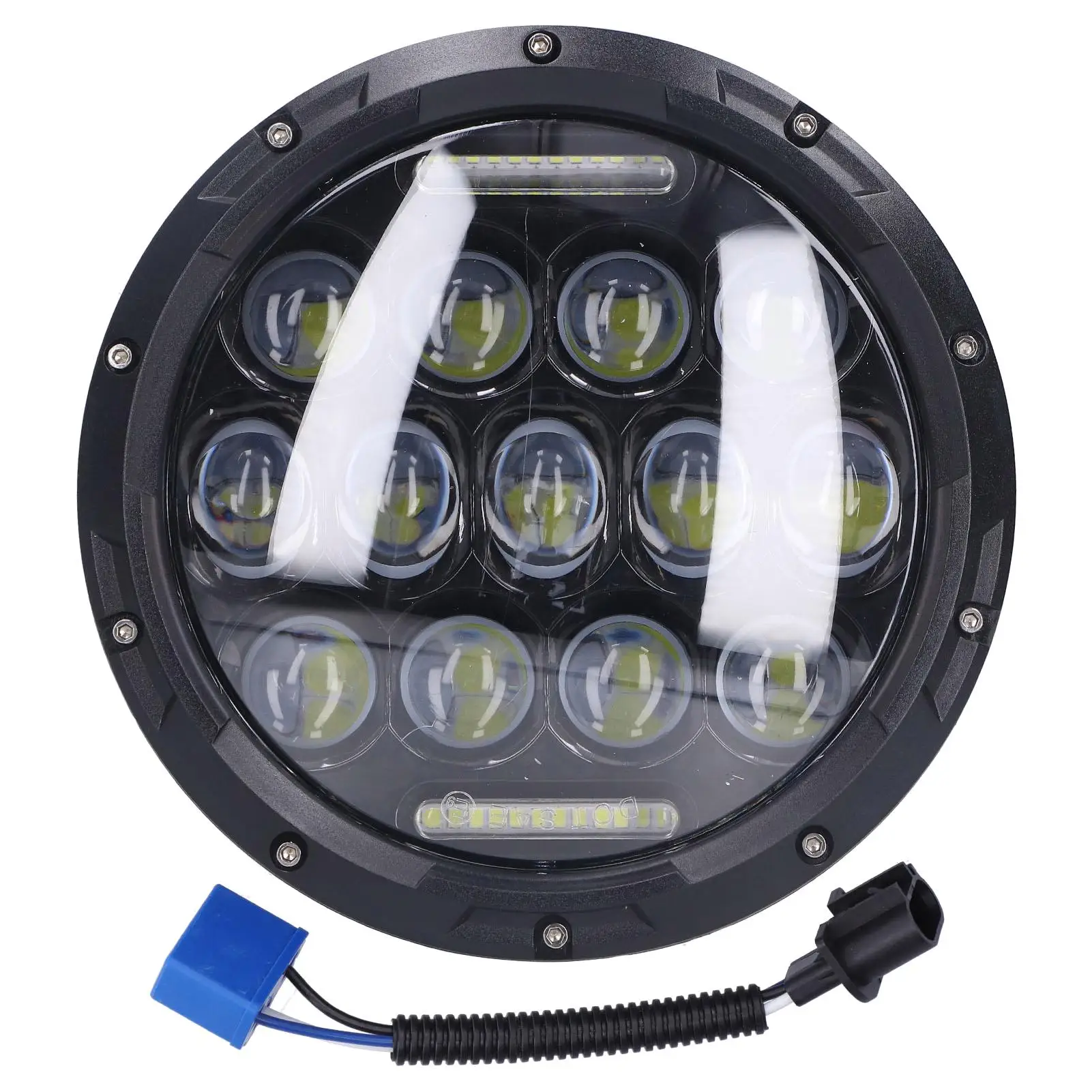 

12V LED Motor Headlight 6000K 3000LM Waterproof Universal Fit for Jeep Wrangler Car
