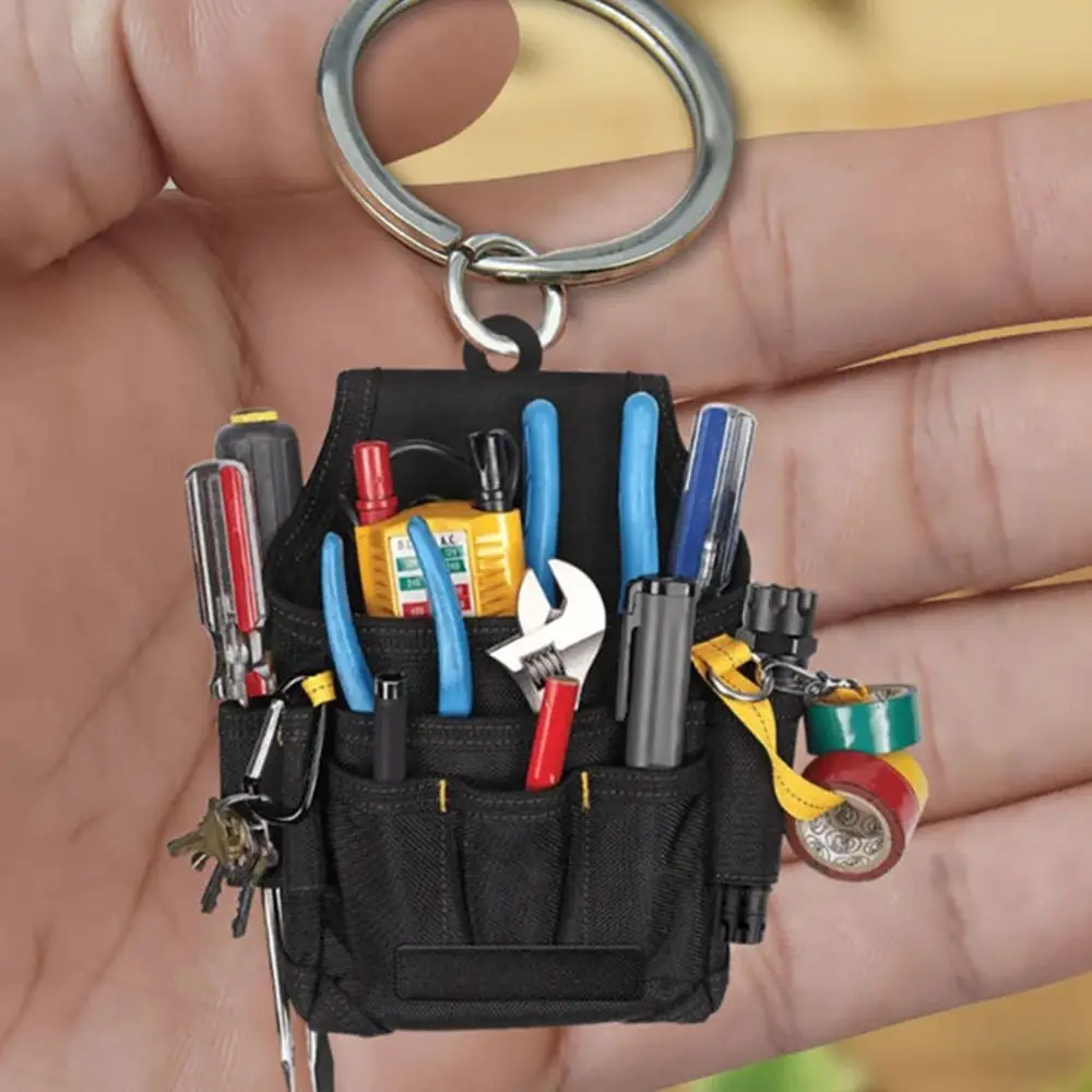

Acrylic Keychain Creative Electrician Tool Bag Keyring Personalized Unique Electrician Tool Hanging Pendant Key Chains Gifts
