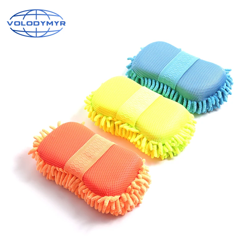 

Car Wash Sponge Microfiber Towel Pad Blue Orange and Cyan for Detailing Auto Cleaning Detail Carwash Accessories Automobile