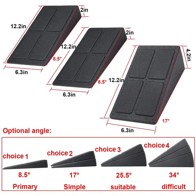 3Pcs Foot Stretcher Incline Board Adjustable Foam Slant Board Calf Stretcher Wedge Great for Yoga Home Exercise Physical Therapy 3