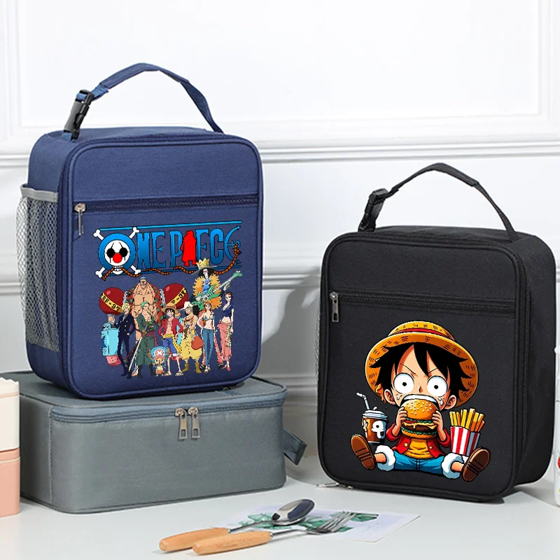 One Piece Lunch Bag Waterproof Portable Insulated Anime Luffy Zoro Lunch Box Drink Rice Bento Packet Thickened Ice Pouch Gift