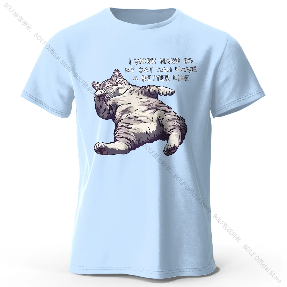 Charming Cat Lover 100% Cotton Tee - Soft & Breathable Round Neck Short Sleeve Unisex Shirt