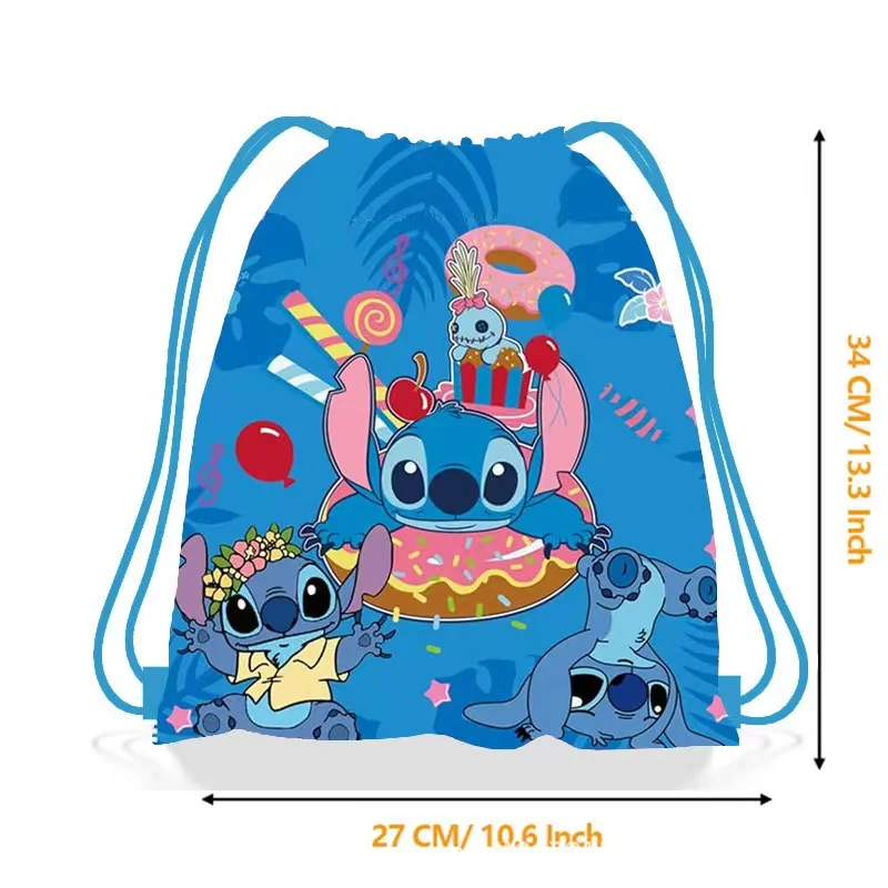 thumbnail image 1 of 5/30 piezas Disney Pink Lilo Stitch Theme Bolsa de cordón no tejida con tema Lilo & Stitch Bolsa de regalo para fiesta de cumpleaños para niño y niña Suministros para baby shower, 1 of 5